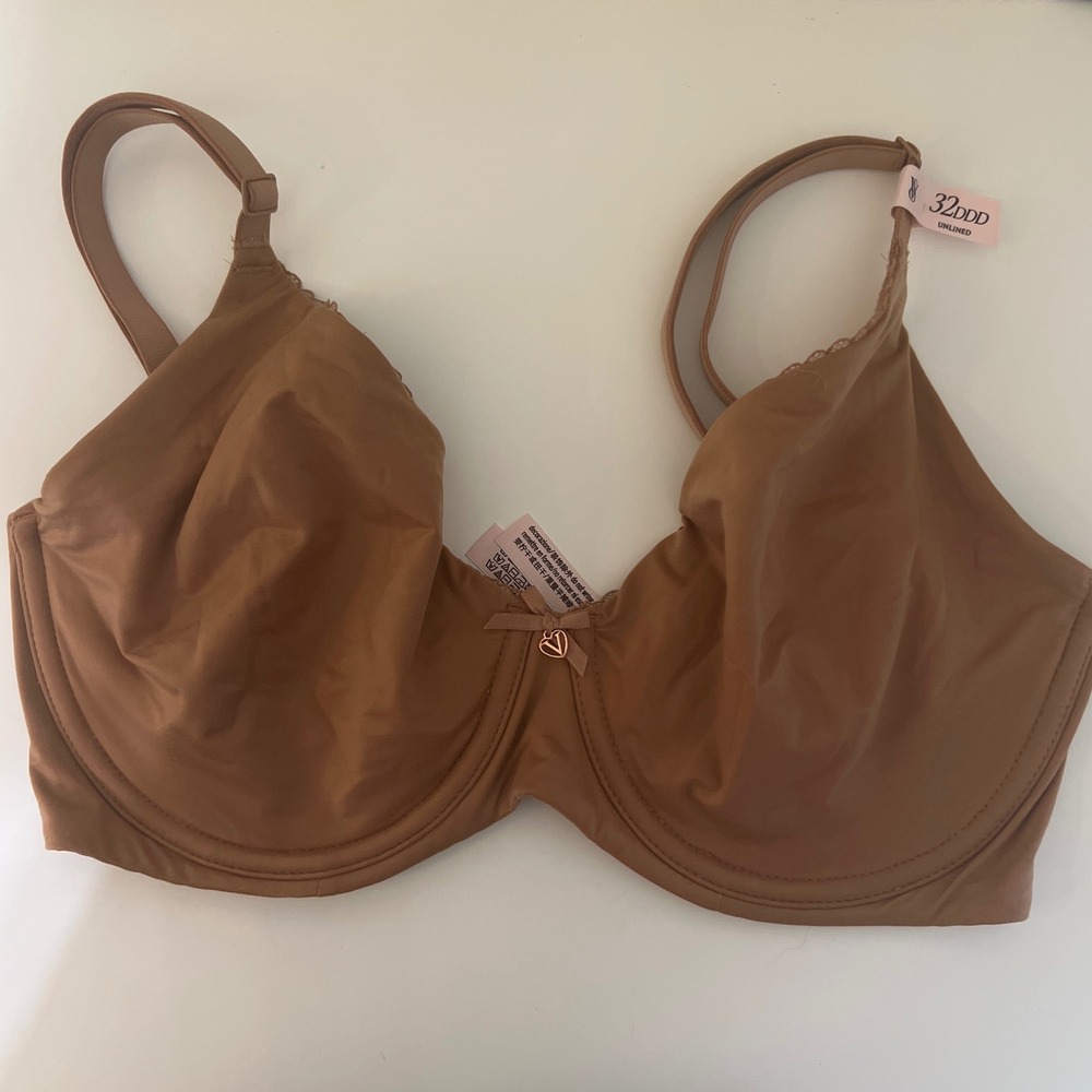 Victorias Secret Unlined Underwire Bra 32DDD Brown Mesh Microfiber 415863-SFX